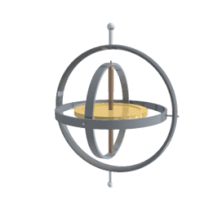 Animación 3D de un giroscopio