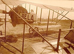 Avión en el aeródromo de Gosselies en 1920