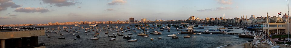 Vista actual del puerto de Alejandría