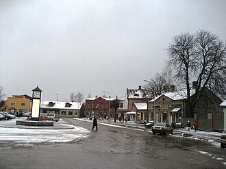 Paisaje invernal en Jēkabpils