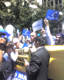 Simpatizantes del Partido Conservador Colombiano.