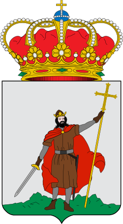 Escudo de Gijón con la figura de Don Pelayo
