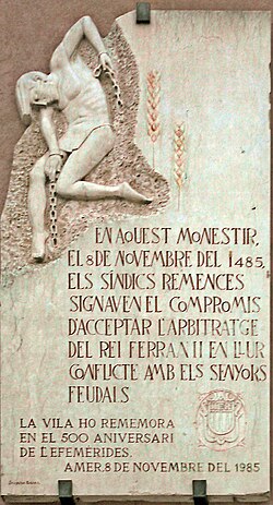 Placa conmemorativa en Amer