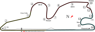 Vista general y mapa de ubicación del Circuito Internacional de Fuji