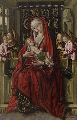 Virgen de la Leche, técnica mixta sobre tabla, conservada en el Museo del Prado.