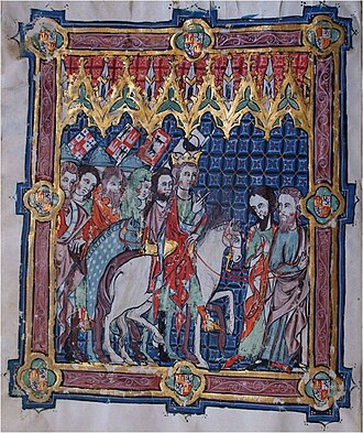 Representación de Alfonso XI junto a sus nobles