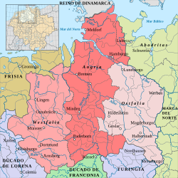 Detalle cartográfico del ducado sajón
