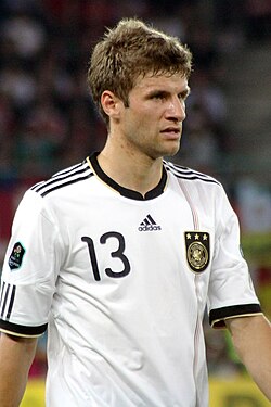Müller con el número 13 en la selección de fútbol de Alemania