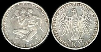 Moneda conmemorativa de los Juegos Olímpicos de Múnich 1972