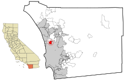 Ubicación del Condado de San Diego en el estado de California