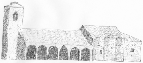 Dibujo arquitectónico de la iglesia de San Cristóbal