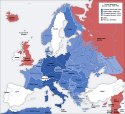 Suiza rodeada por territorio controlado por las Potencias del Eje