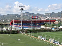 Vista del estadio desde la Ciudad Deportiva Joan Gamper
