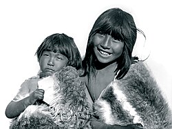 Niños selknams en una fotografía histórica