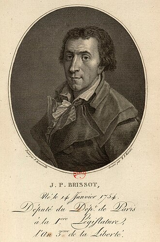 Retrato de Jacques Pierre Brissot, líder de los girondinos.