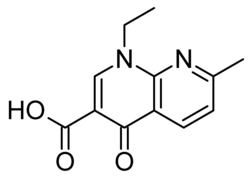 Representación química del ácido nalidíxico