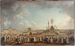 Obra de Pierre-Antoine Demachy sobre la Fiesta del Ser Supremo en el Campo de Marte.