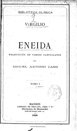 Portada histórica de la traducción de La Eneida