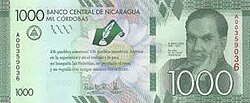 Billete de 1000 córdobas del Banco Central de Nicaragua
