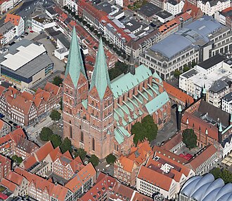 Vista exterior de la Iglesia de Santa María en Lübeck