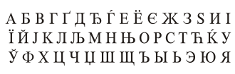 Representación de manuscritos y caracteres del alfabeto cirílico.