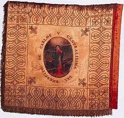 Estandarte Real o de la Generalísima, principal bandera carlista de la primera guerra.