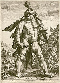 Gran Hércules, grabado monumental creado por Goltzius en 1589