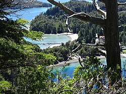 Vista del istmo de Quetrihué desde el mirador