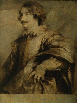 Retrato en grisalla de Paulus Pontius pintado por Van Dyck