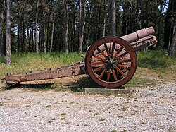 Obús usado por el Ejército de Italia durante la Primera Guerra Mundial