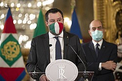 Matteo Salvini en el Palacio del Quirinal
