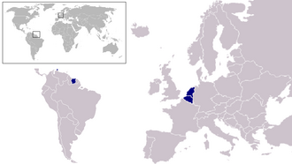 Mapa de los miembros de la Unión de la Lengua Neerlandesa