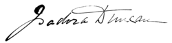 Firma de Isadora Duncan