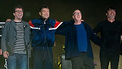 Integrantes de Blur en el escenario