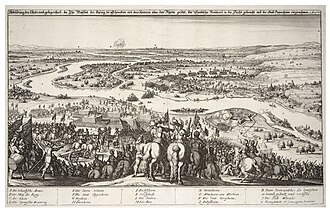 Grabado histórico de la toma de la ciudad de Oppenheim