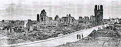 Aspecto de Ypres en 1919 tras los combates