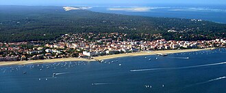 Vista aérea de Arcachón y su playa