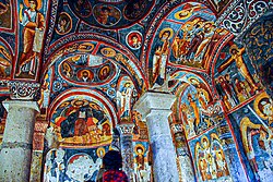 Frescos bizantinos en una iglesia de Göreme, Turquía