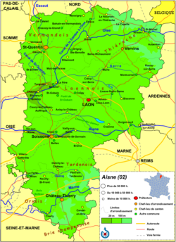 Mapa cartográfico oficial de Aisne