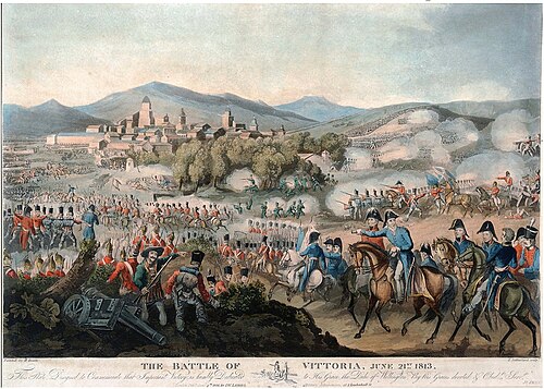Representación histórica de la Batalla de Vitoria por Heath y Sutherland
