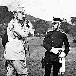 El emperador alemán Guillermo II y el consejero federal Arthur Hoffmann