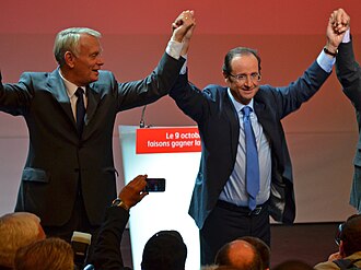 Jean-Marc Ayrault, primer ministro de Francia, junto al presidente François Hollande.