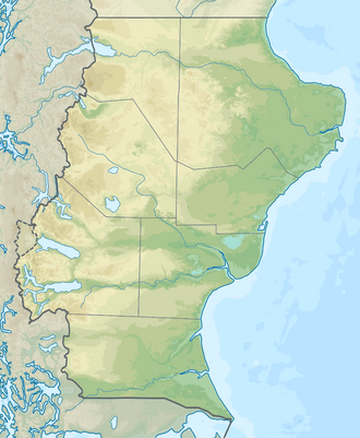 Mapa de ubicación de la Laguna del Carbón en la Provincia de Santa Cruz