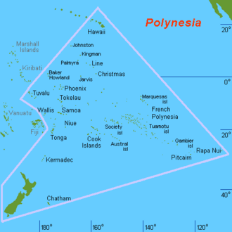 Mapa general representativo de la región insular de la Polinesia