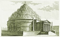 Recreación hipotética del Mausoleo de Augusto en la antigüedad