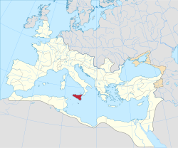 Mapa histórico de Sicilia en el año 125 d. C.