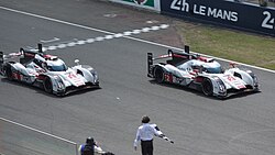 Momento del final de la edición de las 24 Horas de Le Mans en 2014