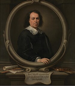 Autorretrato de Bartolomé Esteban Murillo pintado hacia 1670 enmarcado en una forma ovalada