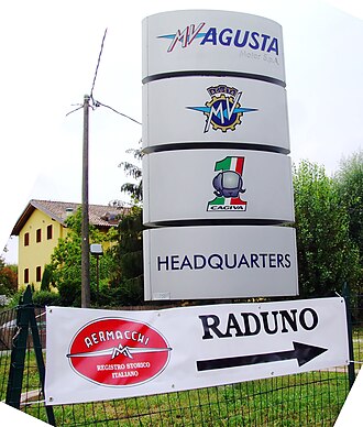 Logotipo y representación de la marca MV Agusta