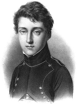 Retrato grabado de Sadi Carnot con el uniforme de la Escuela Politécnica